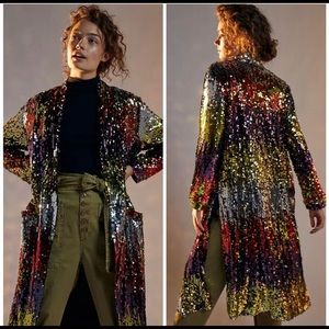 NWT Anthropologie BB Dakota Dulcinea Sequined Duster Jacket S